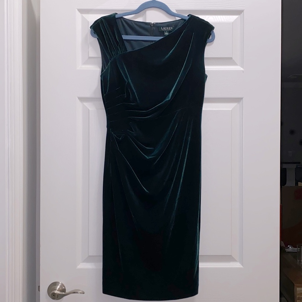 Ralph Lauren Forest Green Velvet Dress